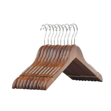 Factory cheap wooden coat hanger for clothes classical antique wooden hangers wholesale